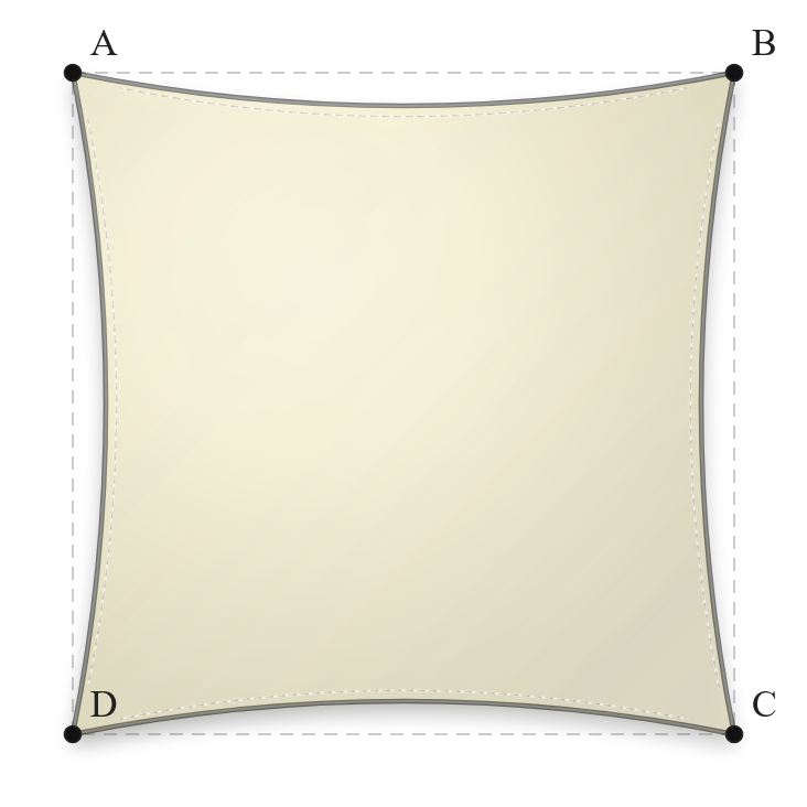 Voile d'ombrage - Forme Carrée - Naturel (759 AustralMesh)