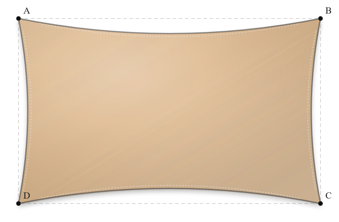 Voile d'ombrage - Forme Rectangle - Pêche - 502V3-51974C