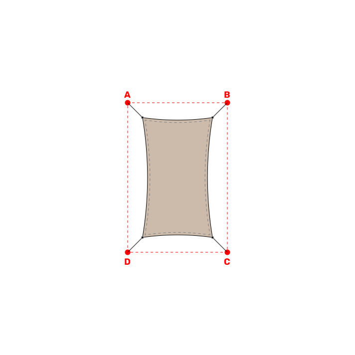 Voile d'ombrage rectangle en Soltis 96 - Toile d'ombrage haute performance Beige Sablé 96-2135 - 1,40x2,40x1,40x2,40m