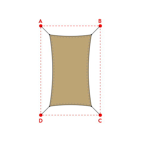 Voile d'ombrage rectangle en AustralMesh - Toile d'ombrage ajourée Sable du désert (704 AustralMesh) - 1,40x2,40x1,40x2,40m