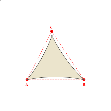 Voile d'ombrage triangle en Soltis Perform 92 Karité 92-50843 - 4,40x4,20x3,90m