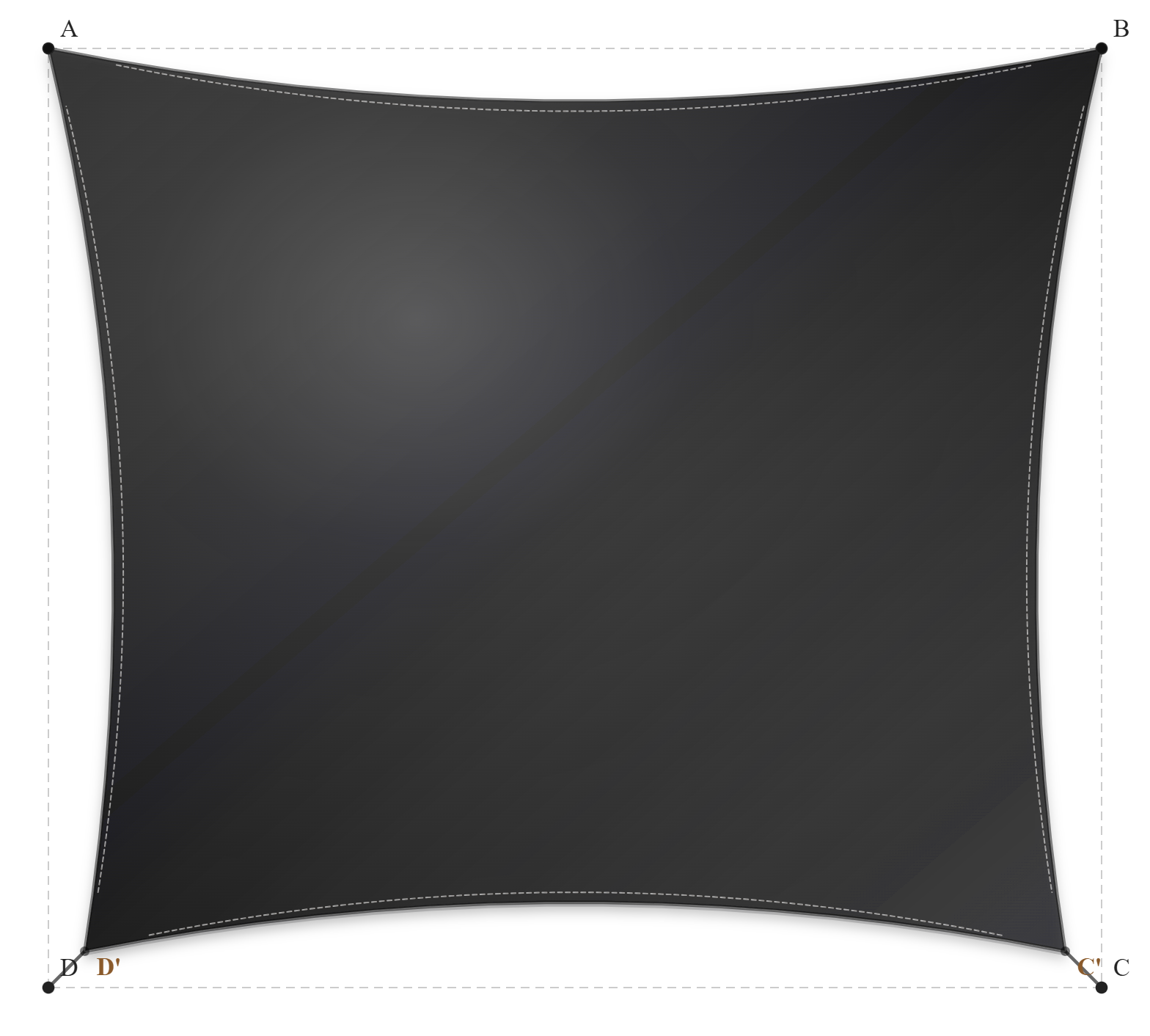 Voile d'ombrage - Forme Rectangle - Charbon de bois 969
