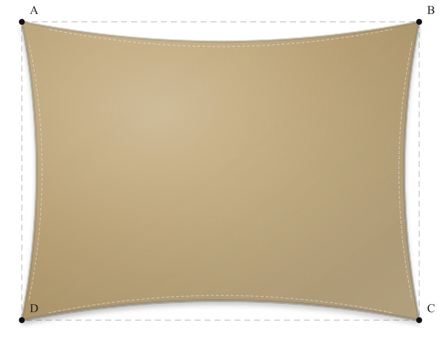 Voile d'ombrage - Forme Rectangle - Sable du désert (704 AustralMesh)