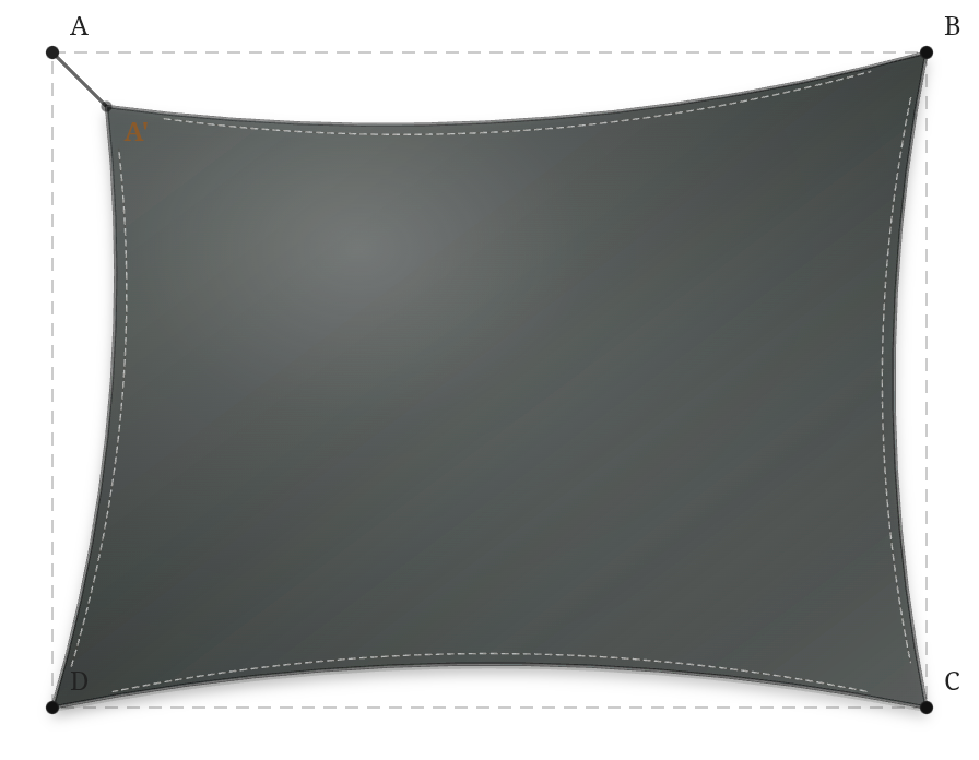 Voile d'ombrage - Forme Rectangle - Métal à canon (002 AustralMesh)