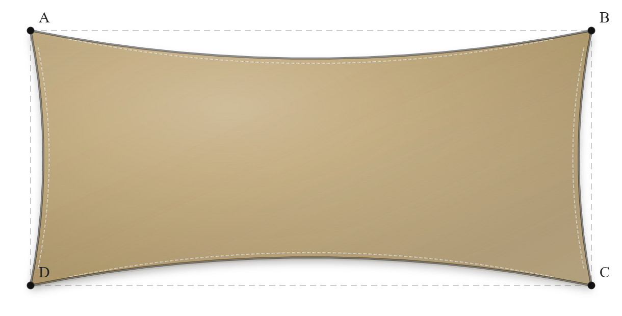 Voile d'ombrage - Forme Rectangle - Sable du désert (704 AustralMesh)