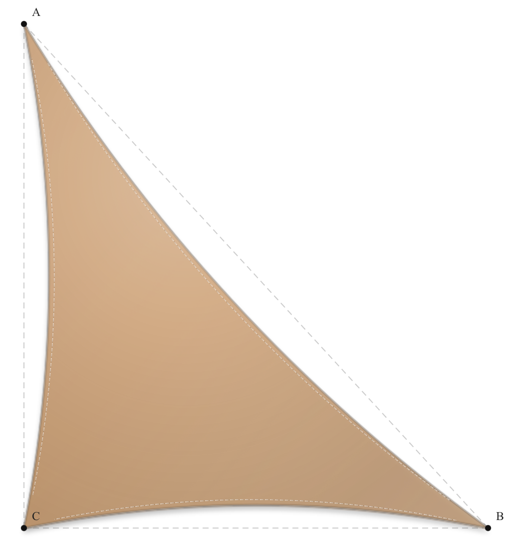 Voile d'ombrage - Forme Triangle Rectangle - Hydris 0835 Lin