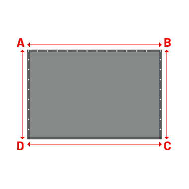 Bâche Rectangle en AustralMesh - Toile d'ombrage ajourée Gris Acier (648 AustralMesh) - 2.70x1.80m