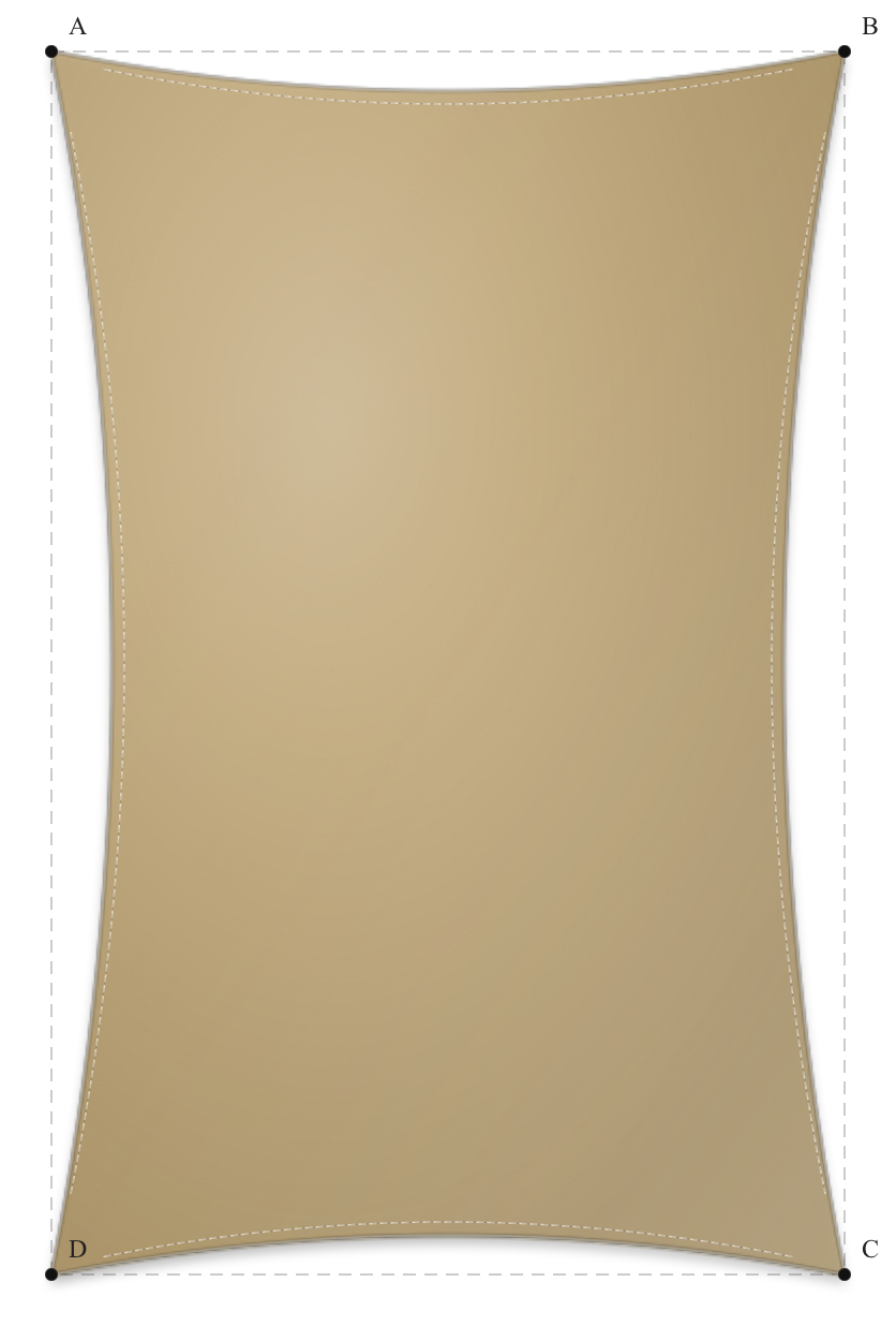 Voile d'ombrage - Forme Rectangle - Sable du désert (704 AustralMesh)