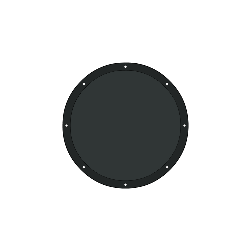 Bâche plate ronde en Protect 670 : La référence en matière de protection étanche Gris anthracite RAL 7016 d'une diamètre de 4m