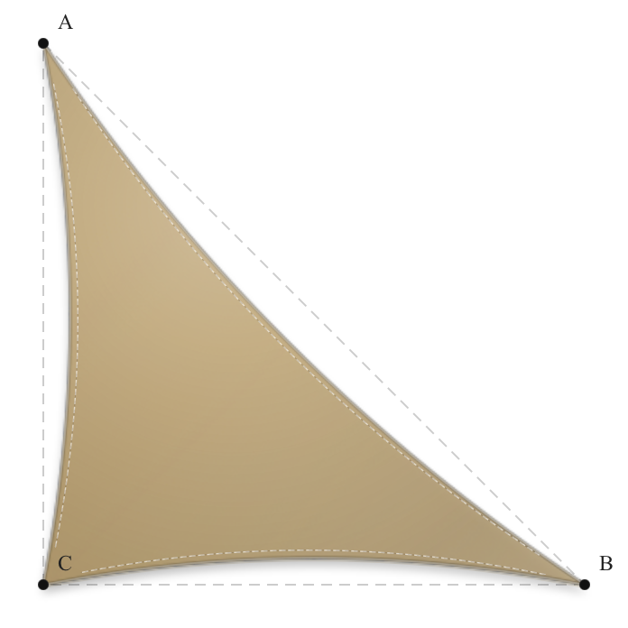 Voile d'ombrage - Forme Triangle Rectangle - Sable du désert (704 AustralMesh)