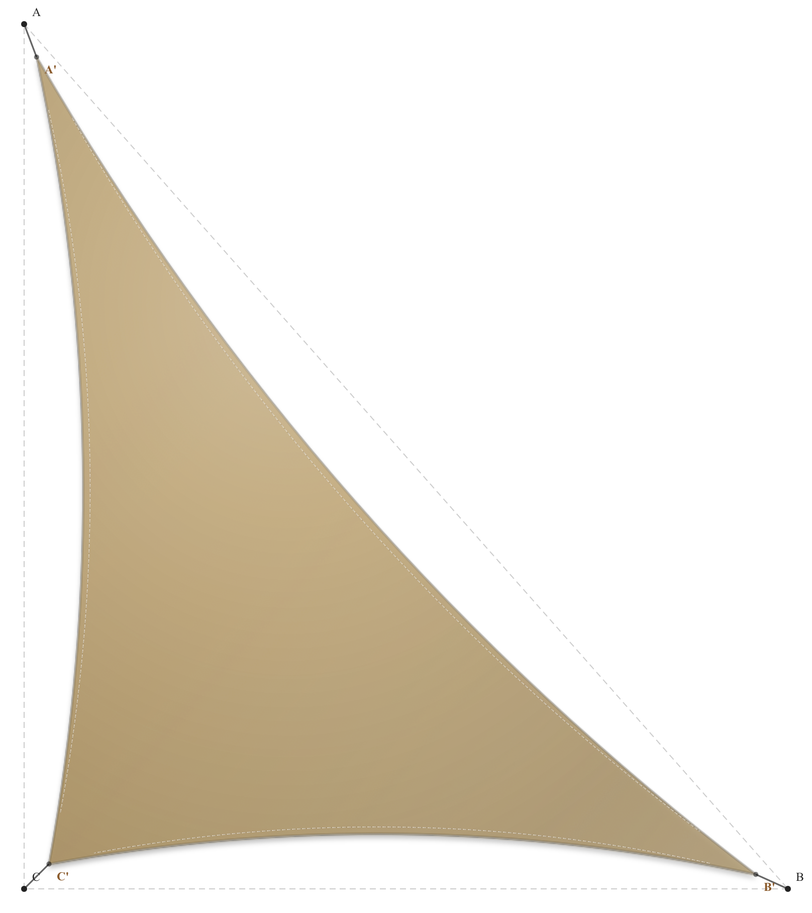 Voile d'ombrage - Forme Triangle Rectangle - Sable du désert (704 AustralMesh)
