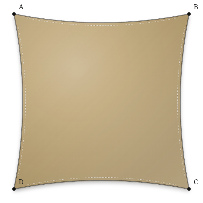 Voile d'ombrage - Forme Carrée - Sable du désert (704 AustralMesh)